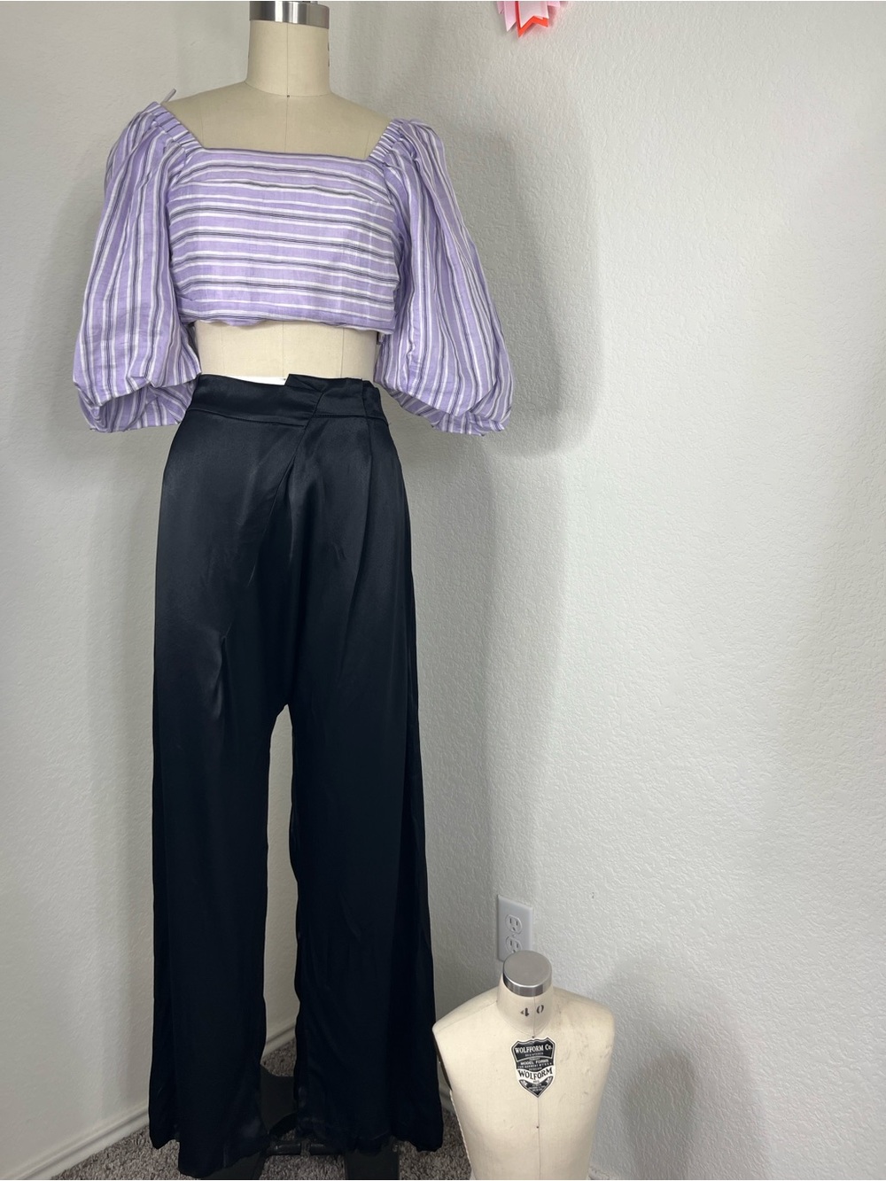 Zara Satin Harem Crop Crotch Banded Flow Pants